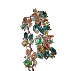 Vintage Tara Rhinestone Floral Bracelet and earrings